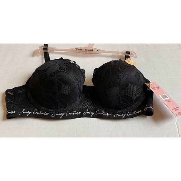 Juicy Couture Push Up Sexy Glam Lace Bra Sz 34B - Picture 6 of 9